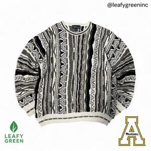 VTG 90s Coogi Original Blues Tundra Style Croft and Borrow Beige Sweater us XL